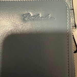 Bostanten Gray Blue Leather Wallet